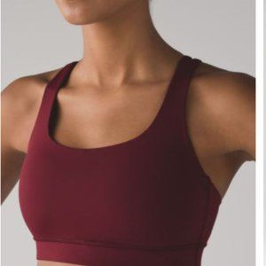 Lululemon Energy Bra Mulled Wine Size 4